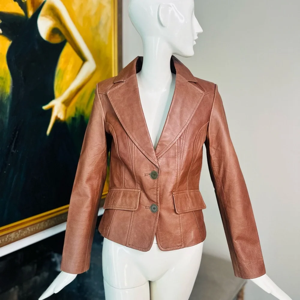 Express Vintage Leather Blazer - Picture 1 of 13